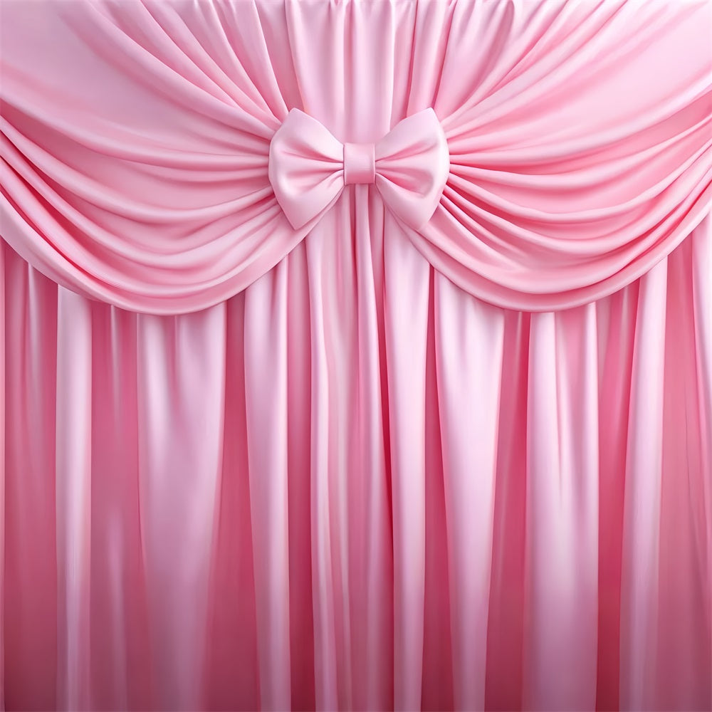 Grand fond avec nœud rose satiné et draperie Fond victorien LXX510-122