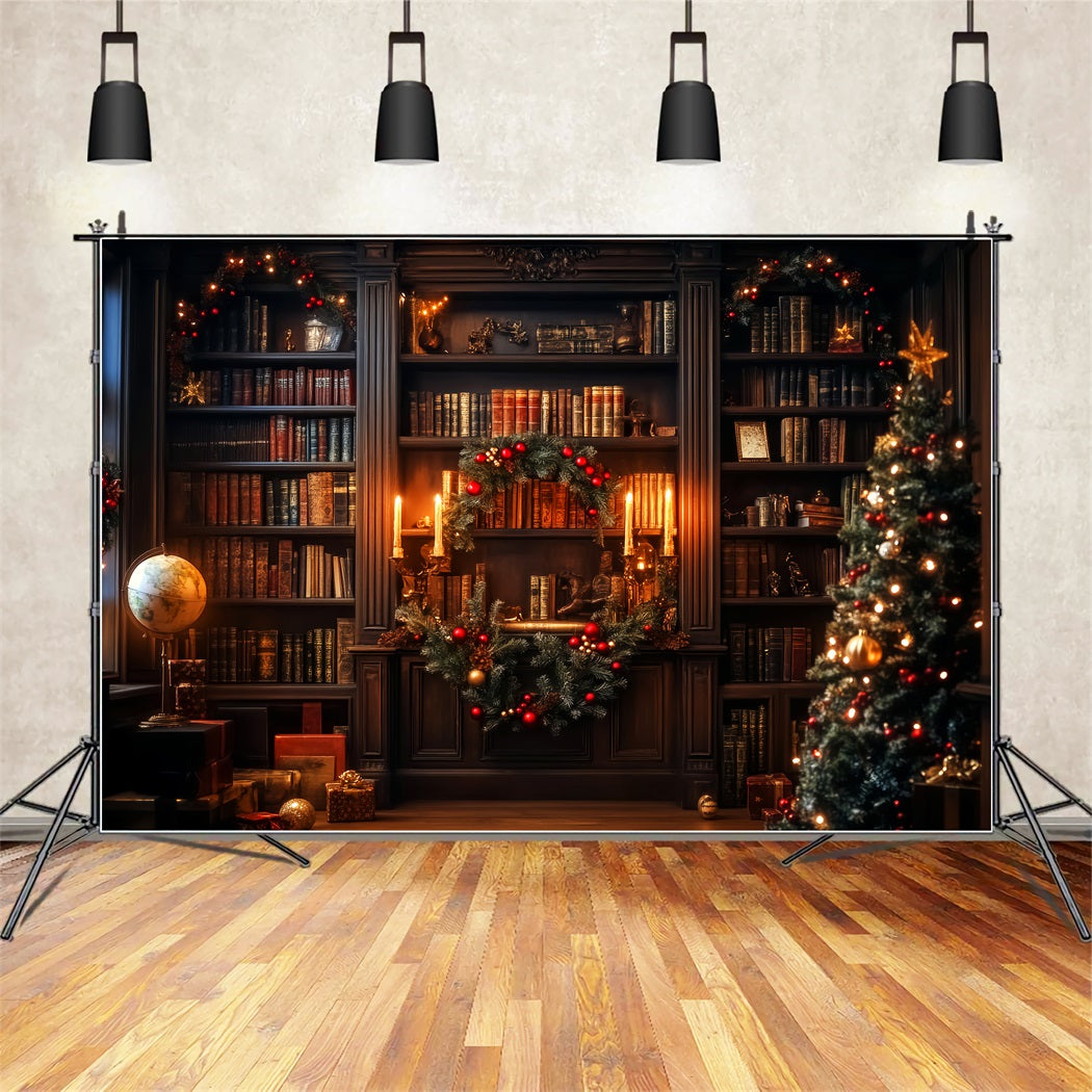Fond victorien de Noël Bureau classique Cheminée Fond victorien LXX510-124