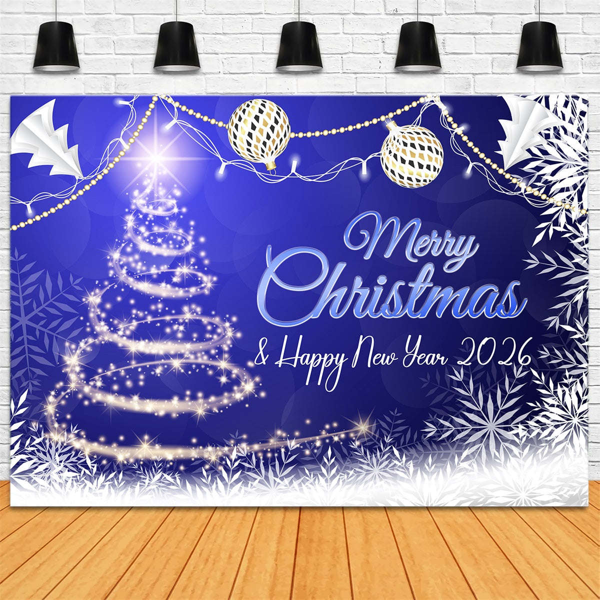 Fond pour le Nouvel An 2026 Sapin de Noël scintillant Fond pour le Nouvel An LXX510-13