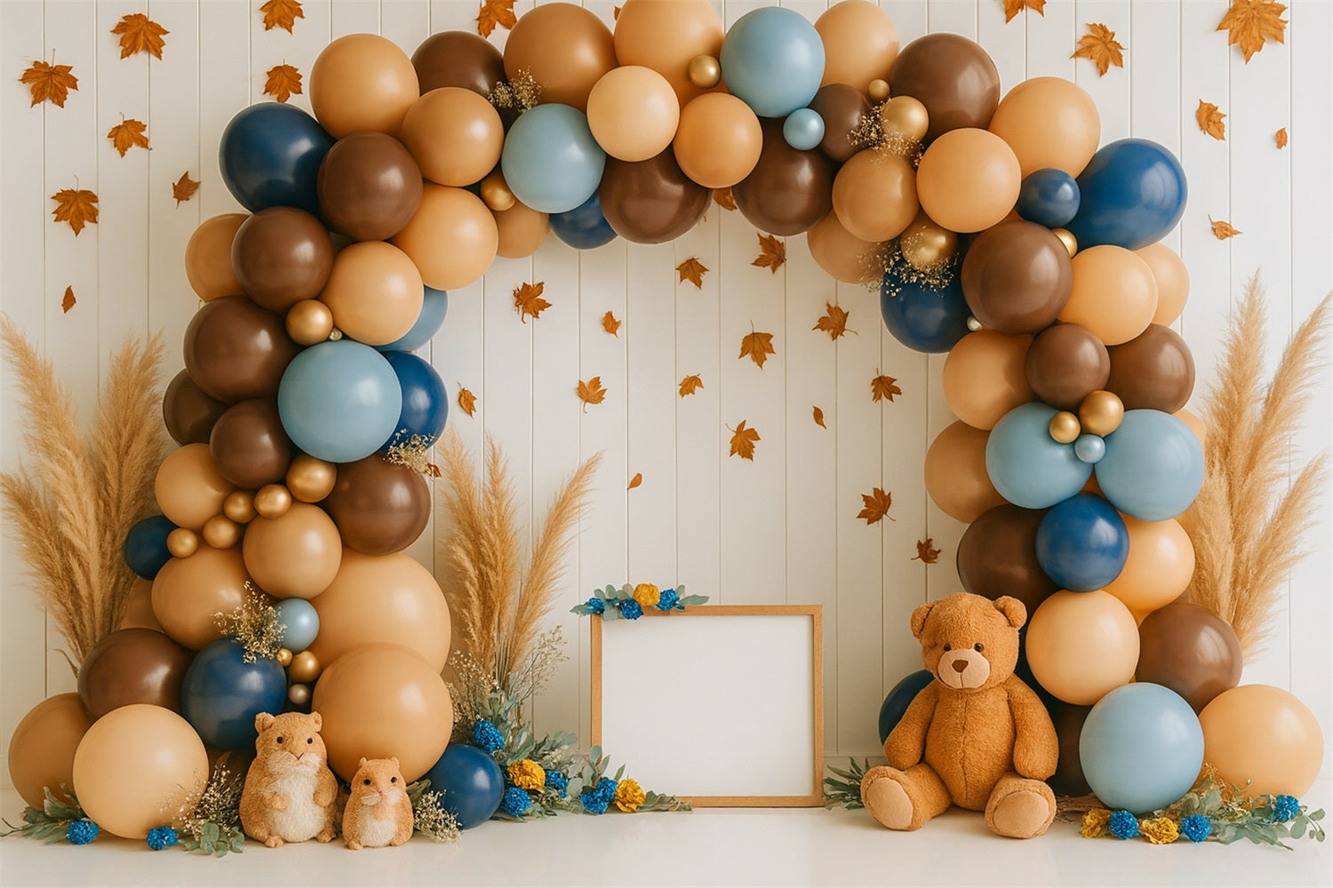 Idées de fonds automnaux Arche de ballons Célébration chaleureuse Idées de fonds pour Thanksgiving LXX510-45