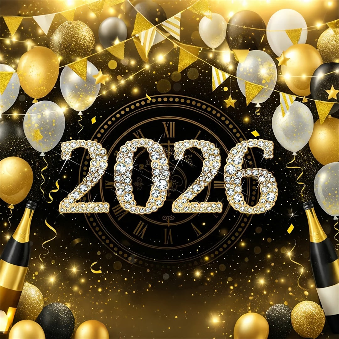 2026 Ballons de fond pour le Nouvel An Compte à rebours de minuit Fond pour le Nouvel An LXX510-8