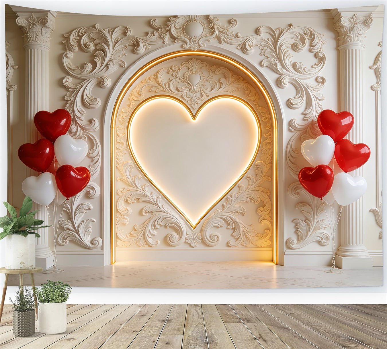 Fond cœur vintage Fond cœur ballon pour la Saint-Valentin LXX512-155
