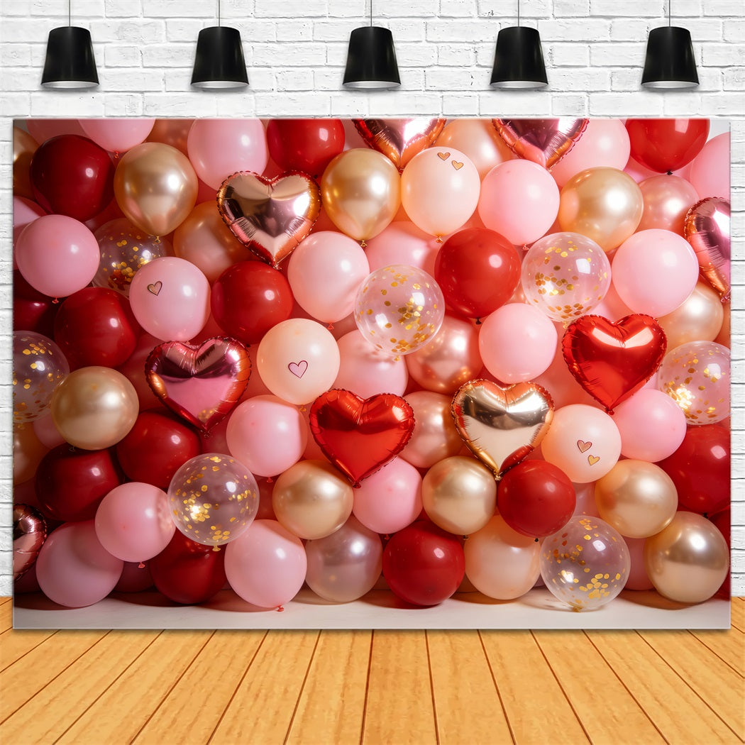 Fond de Saint-Valentin Ballons rose doré Mur Fond romantique LXX512-54
