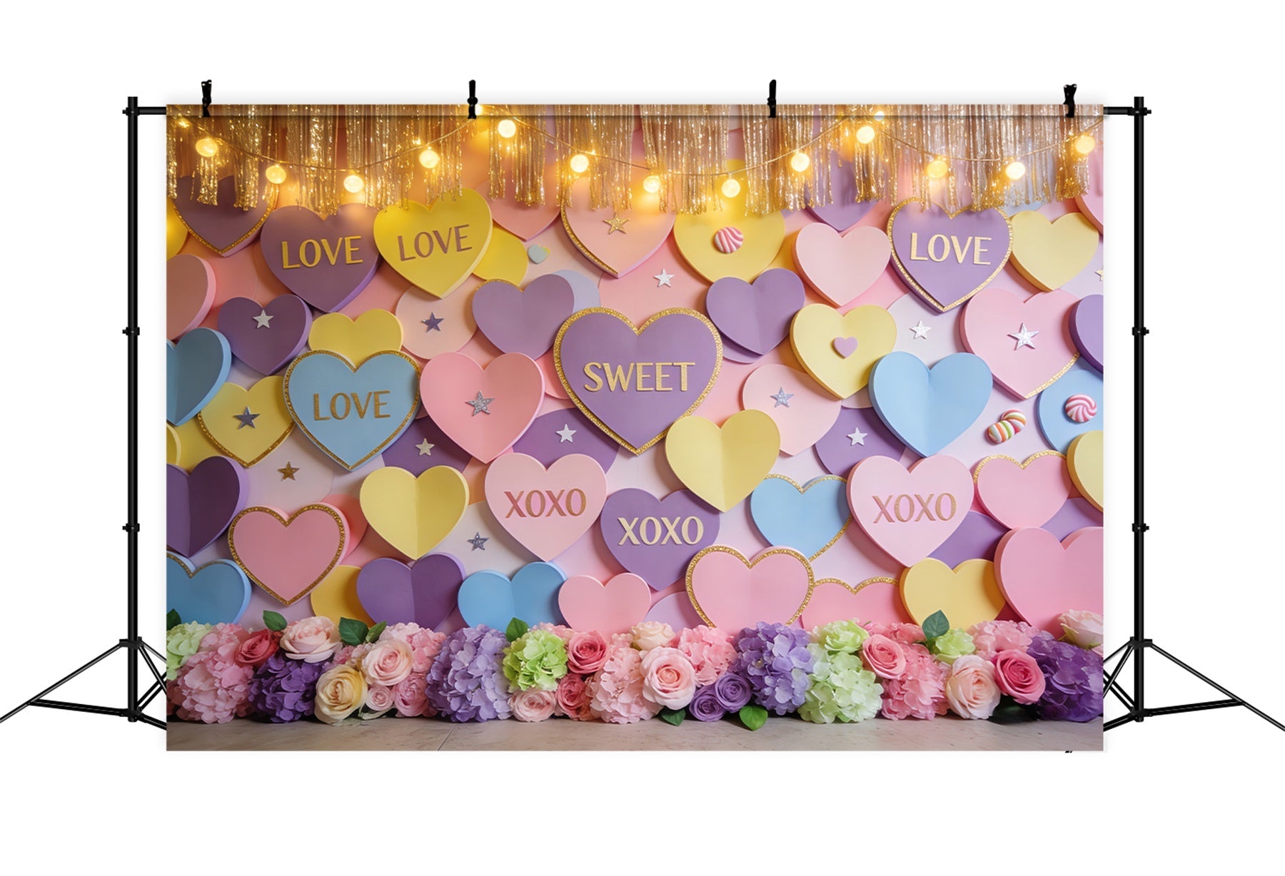 Fond romantique Cœurs pastel Fond photo de Saint-Valentin LXX512-60