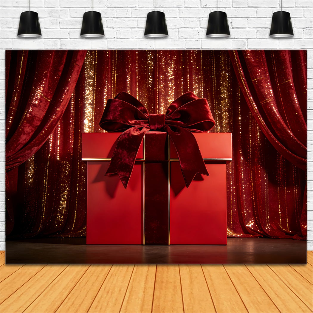 Fond Valentine boîte cadeau Rideau en velours Scène avec nœud Fond Valentine LXX512-88