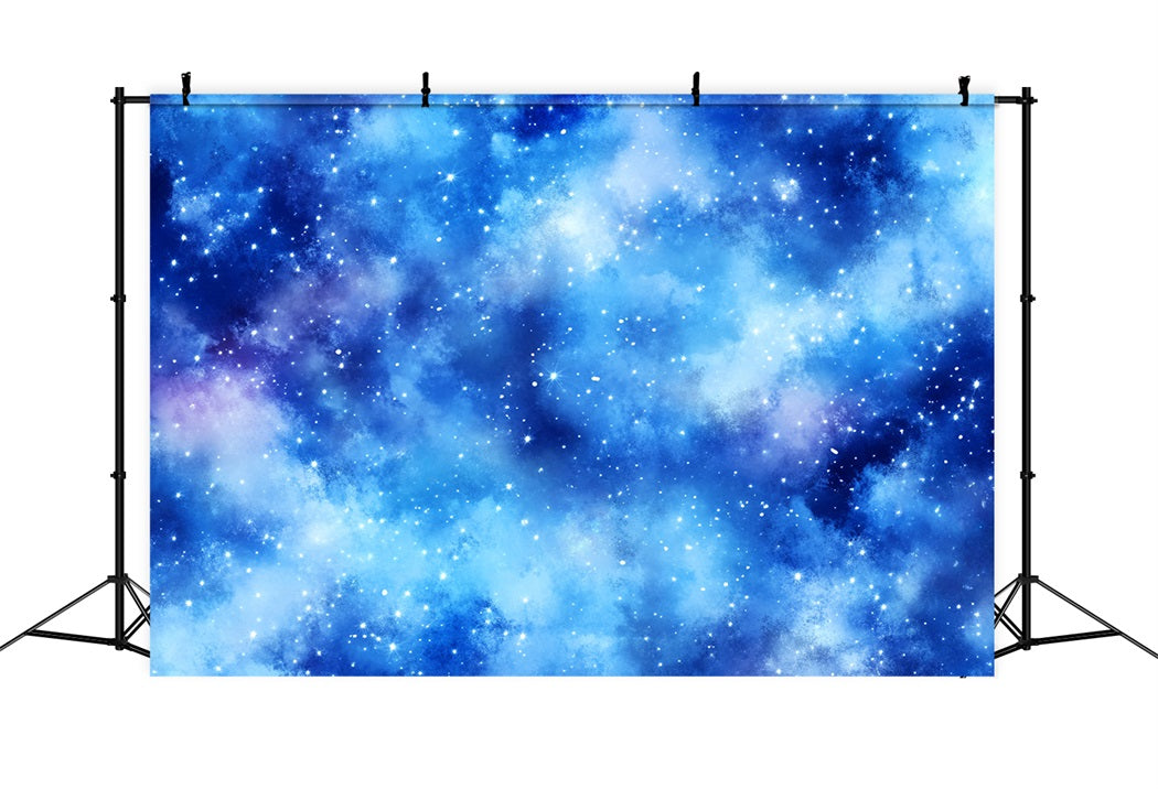 Toile de fond Hiver Nuage Cosmique Bleu Étoilé LXX58-218