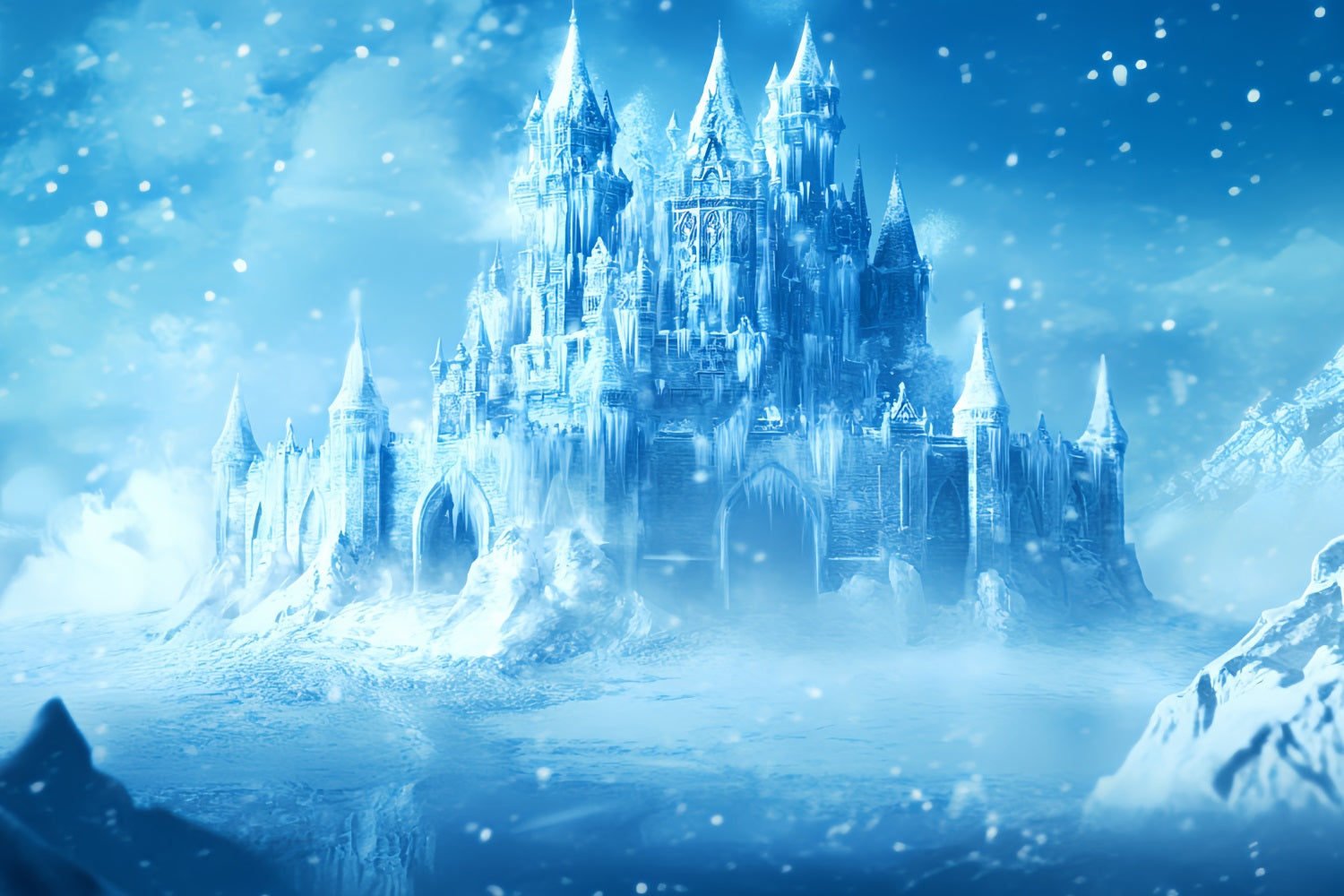 Toile de fond Hiver Château de Glace Enchanté LXX58-222