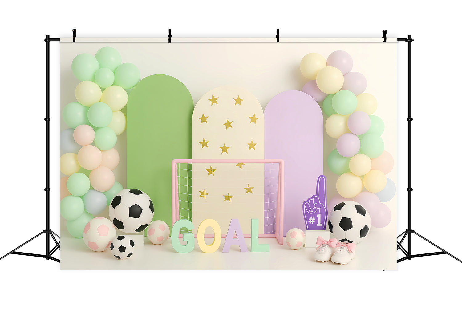 Fond sportif pastel avec but de football Fond football LXX59-306