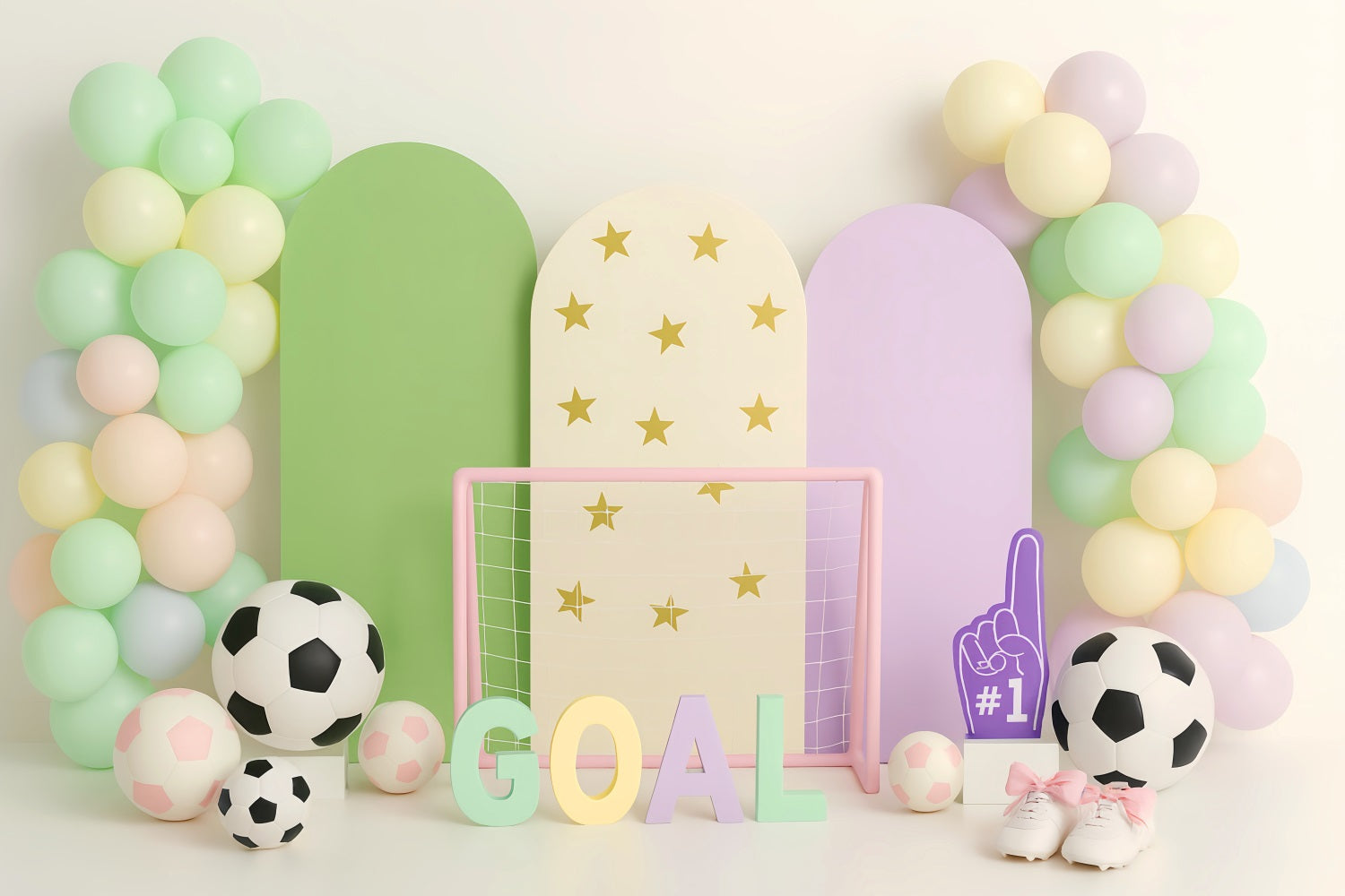 Fond sportif pastel avec but de football Fond football LXX59-306