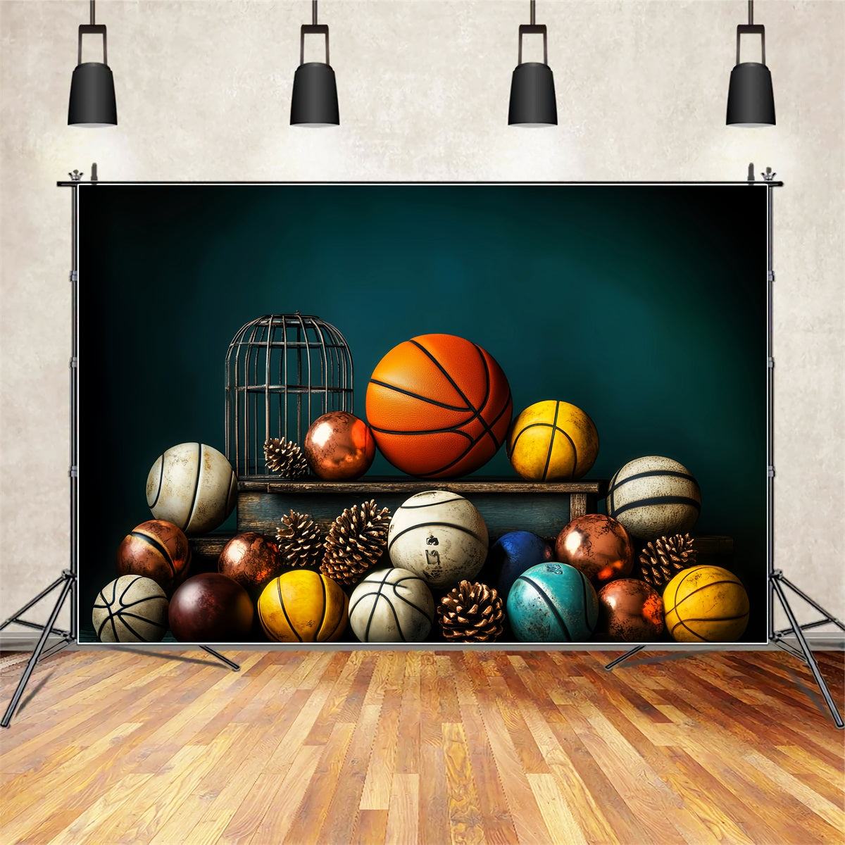 Fond sportif Basket-ball Variety Pinecones Display Fonds basket-ball LXX59-316
