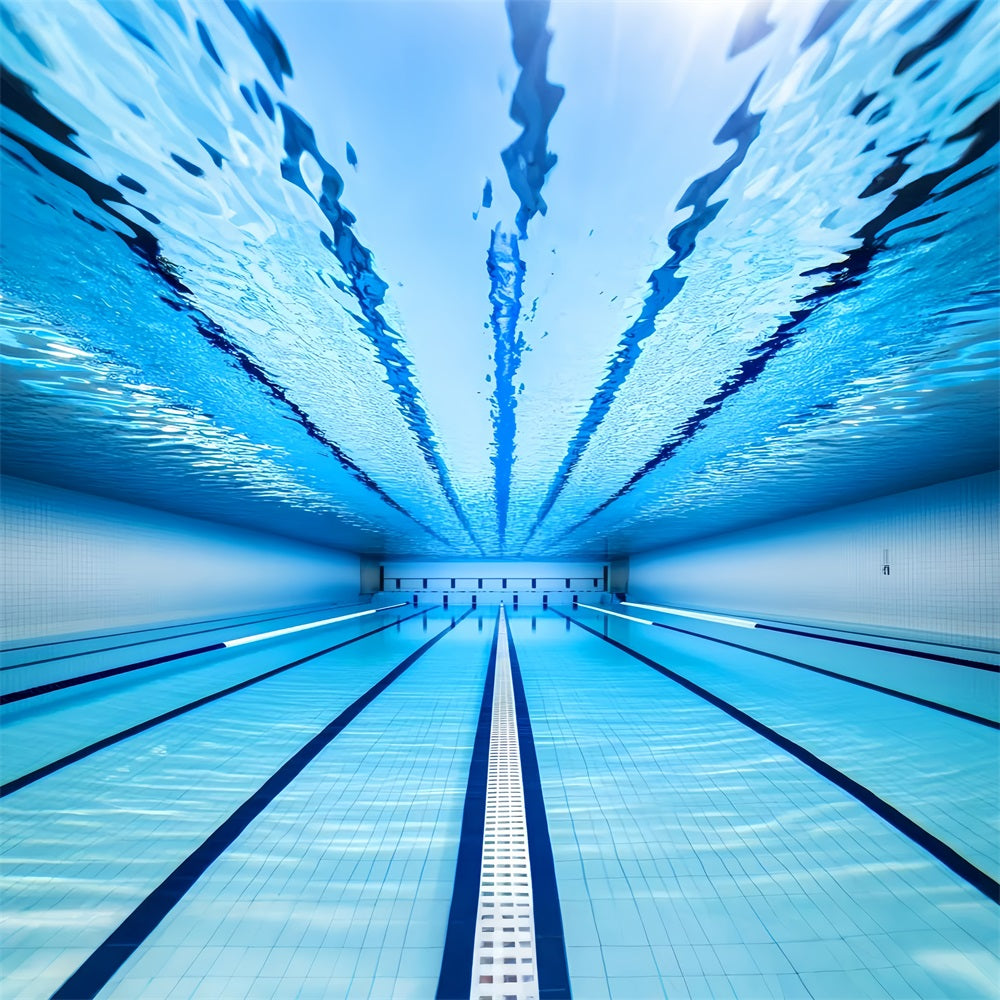 Fond sportif bleu avec couloirs de natation sous-marins Fonds sportifs LXX59-319