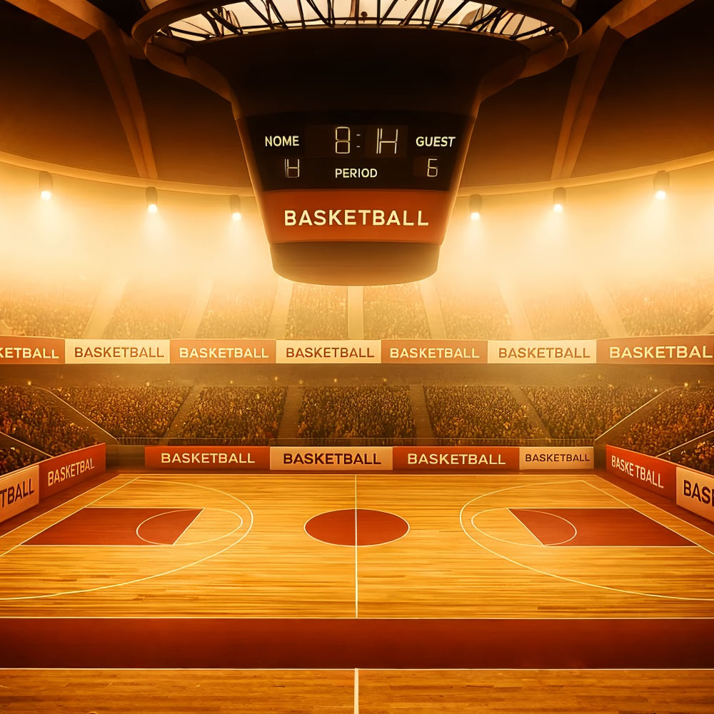 Toiles de fond de basket-ball Toile de fond de terrain de basket-ball Golden Glow LXX59-327