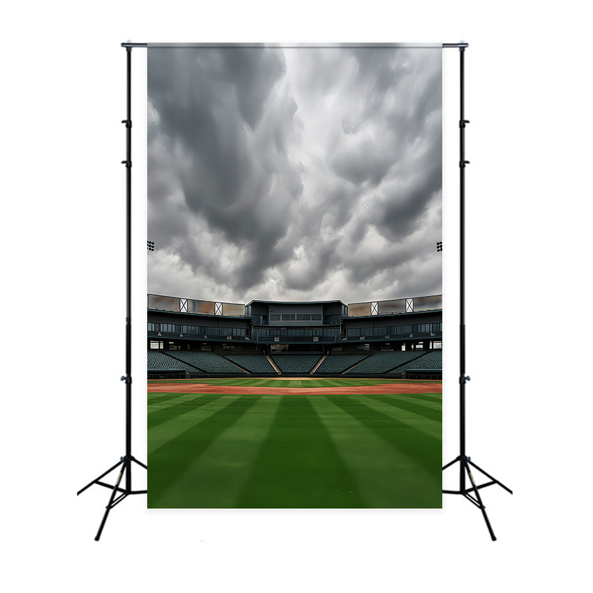Fond sportif Stade de baseball vide Nuages Fond baseball LXX59-338