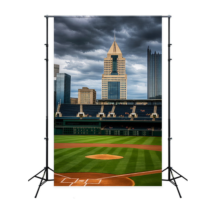 Fond sportif Horizon urbain Terrain de baseball Fond baseball LXX59-339