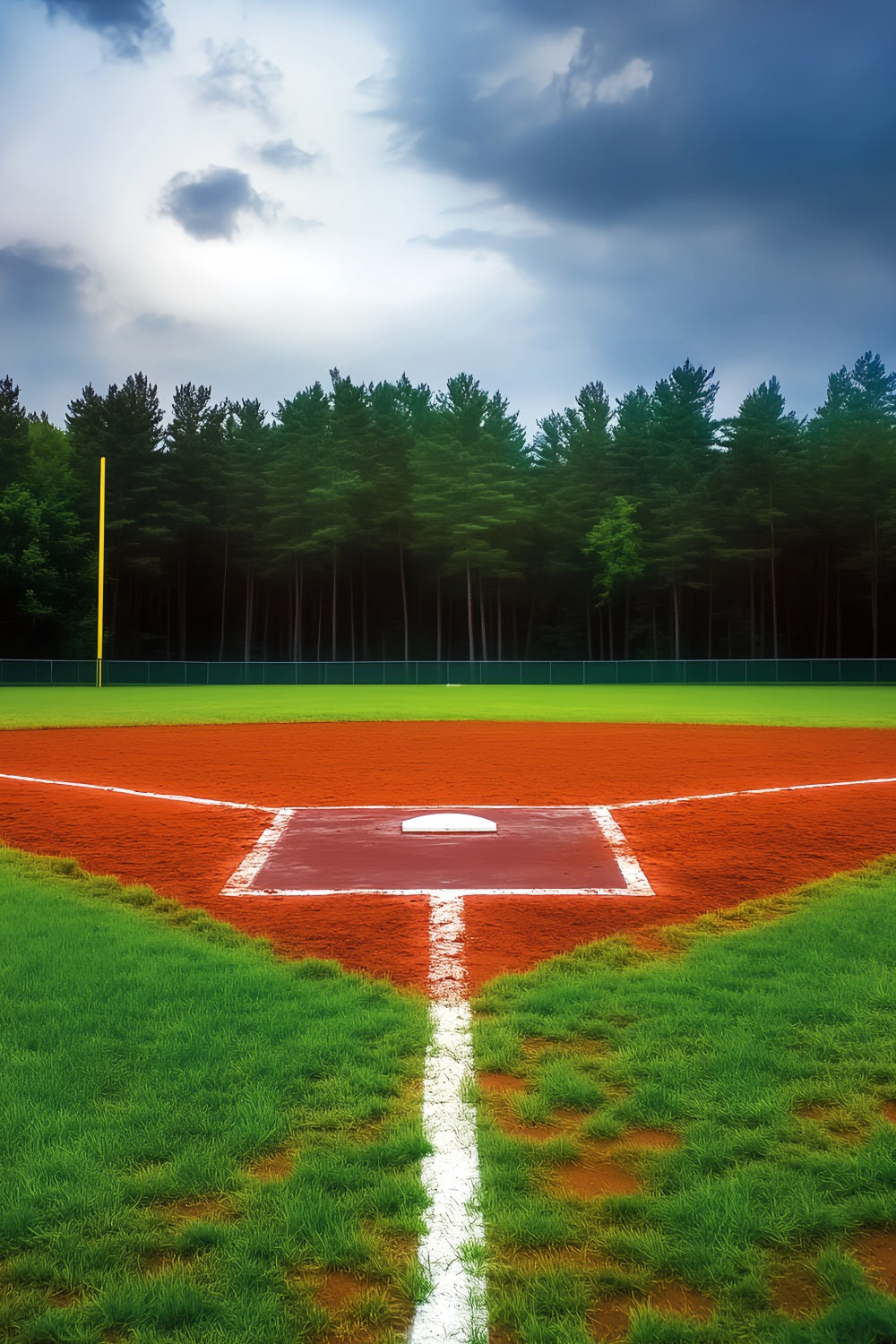 Toile de fond sportive Forêt et terrain de baseball Toile de fond terrain de baseball LXX59-341