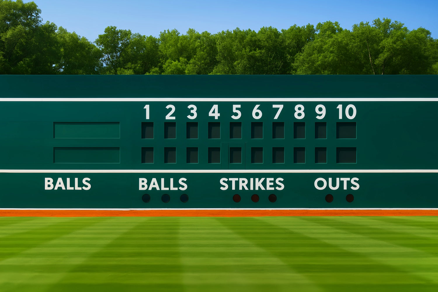Toile de fond sportive Tableau d'affichage classique vert Toile de fond baseball LXX59-342