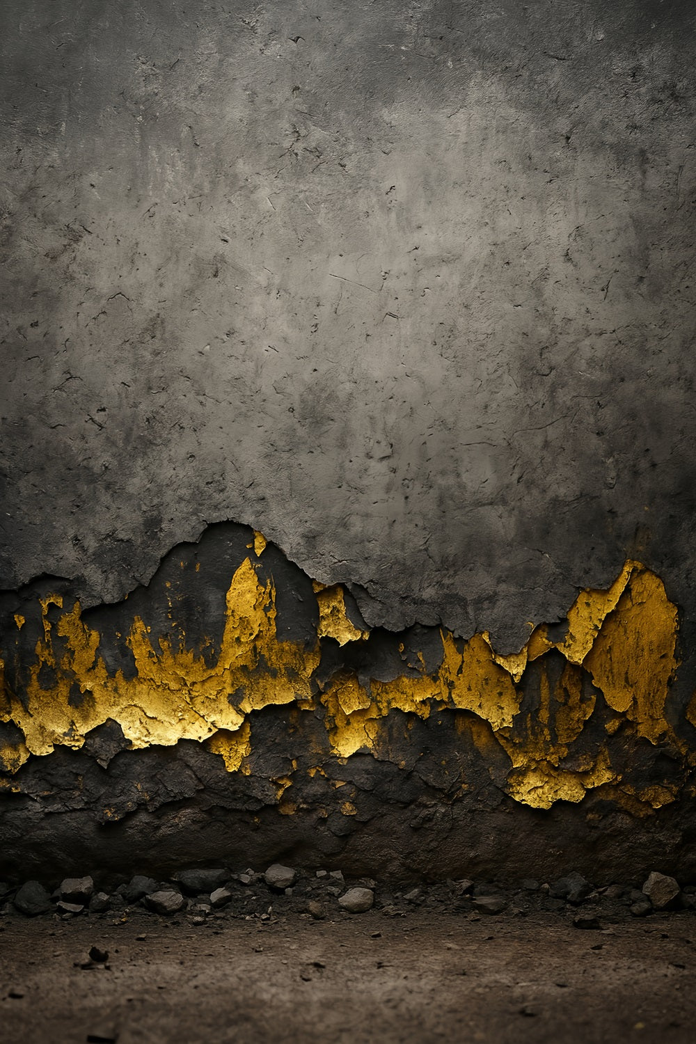 Fond en béton Fond pour portraits de famille avec texture industrielle et ruines dorées LXX59-418