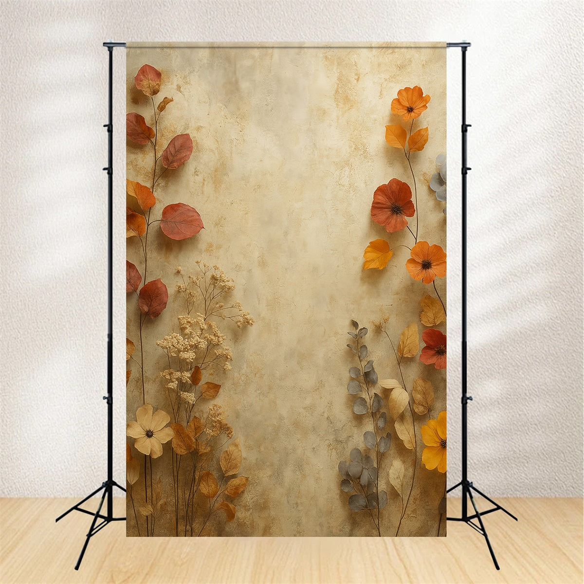Toiles de fond pour portraits Toile de fond pour portraits avec texture florale séchée d'automne LXX59-425