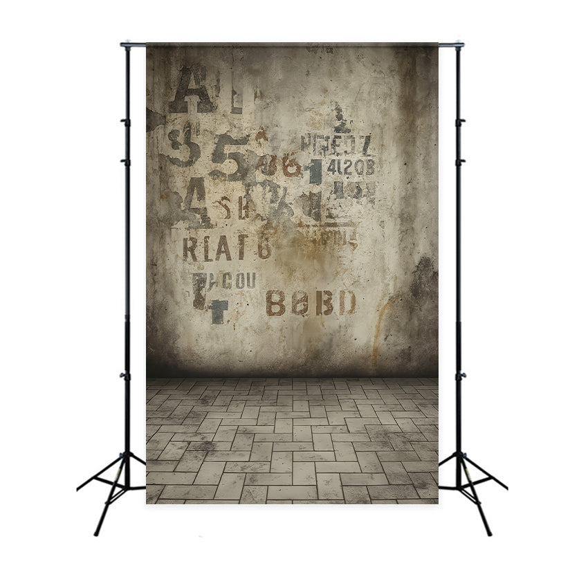 Fond de studio pour portraits Fond pour portraits avec texture béton et graffitis vintage LXX59-427