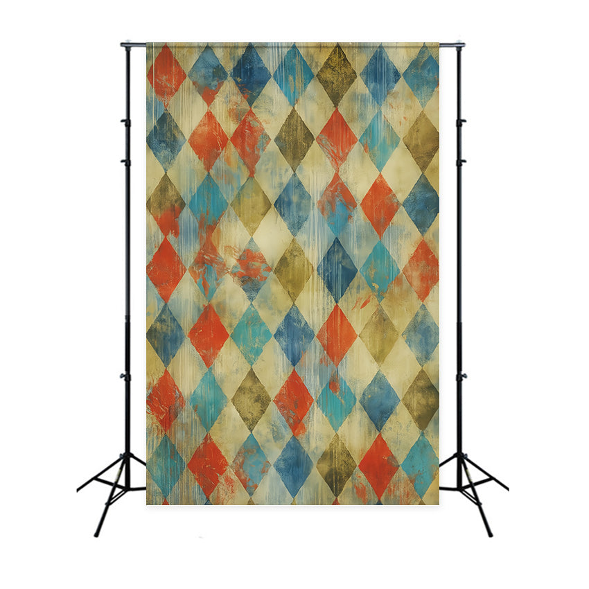 Fond de studio pour portraits Fond coloré à motif losange vintage pour portraits LXX59-440