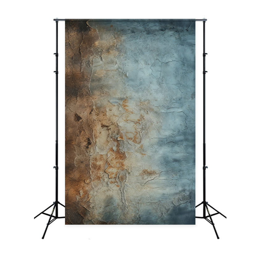 Fond en béton Texture rustique marron et bleu Fond pour photographie portrait LXX59-462