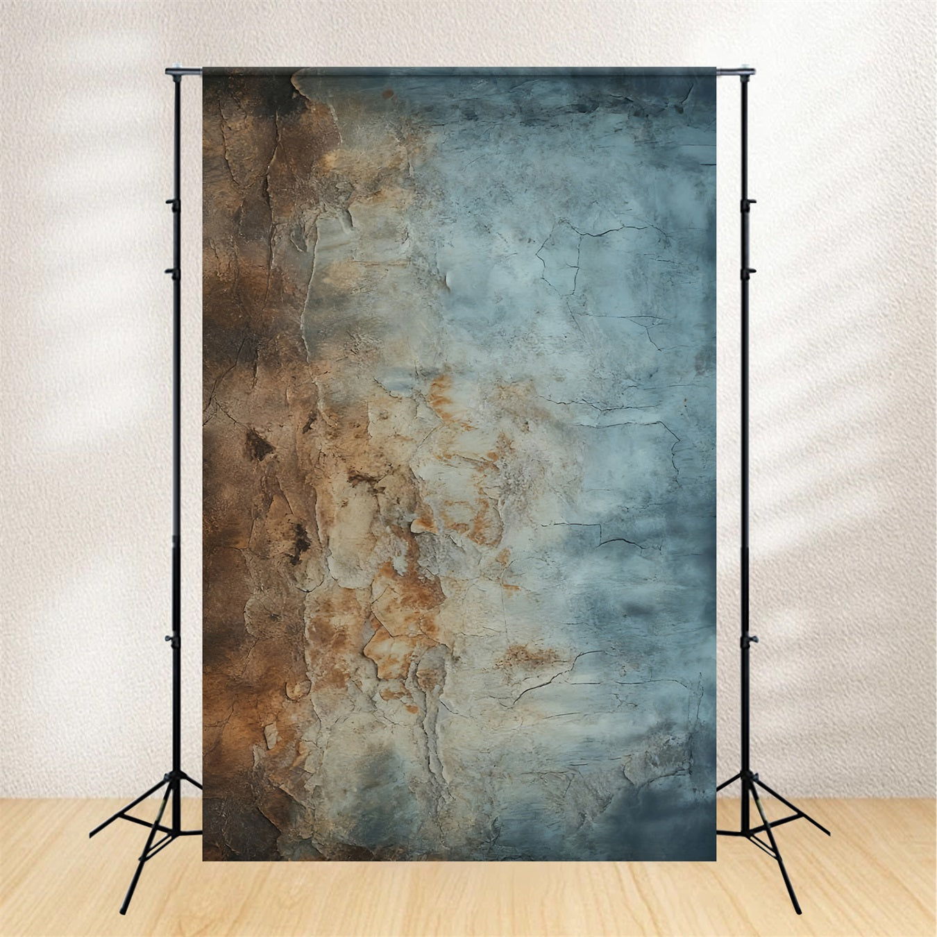 Fond en béton Texture rustique marron et bleu Fond pour photographie portrait LXX59-462