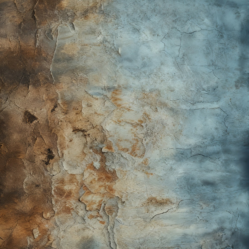 Fond en béton Texture rustique marron et bleu Fond pour photographie portrait LXX59-462