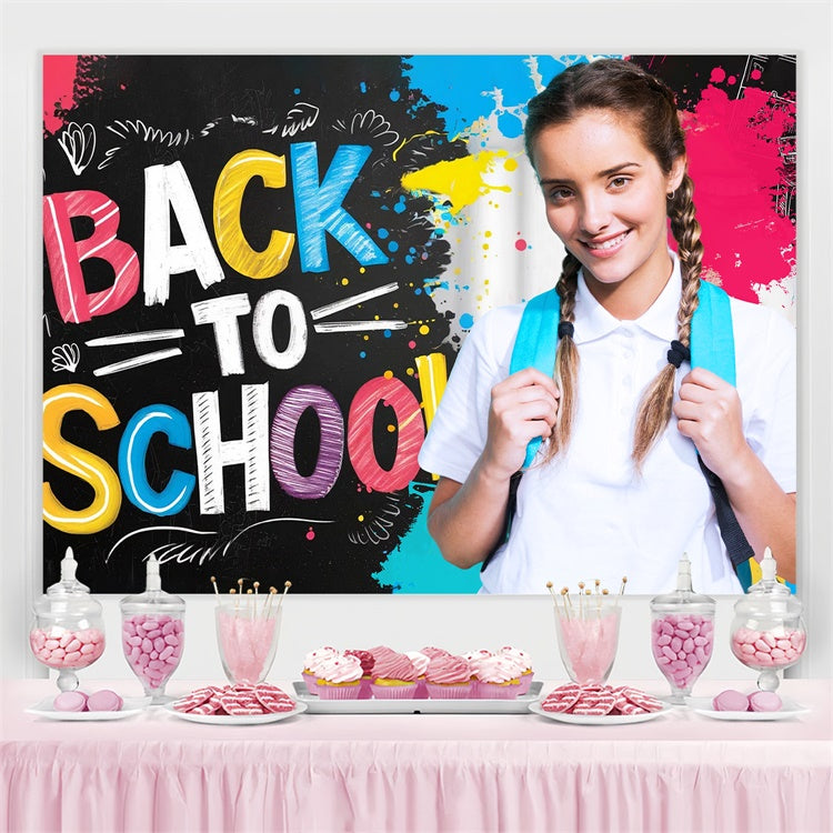 Toile de fond Retour à l’École Personnalisable Dessins Doodle Créatifs LXX6-39