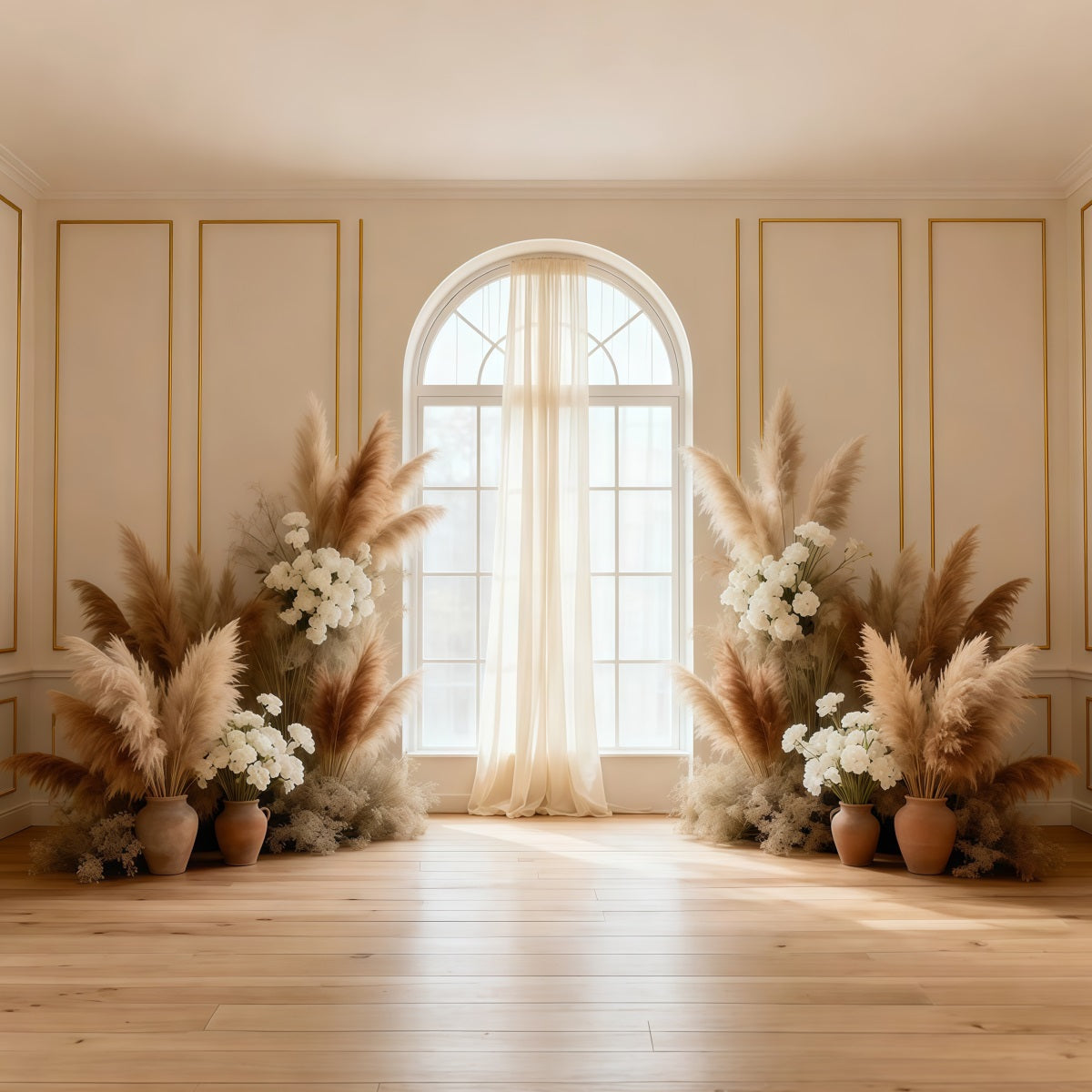 Toile de fond Photo Printemps Fenêtre Pampas Minimal Élégance LXX61-156