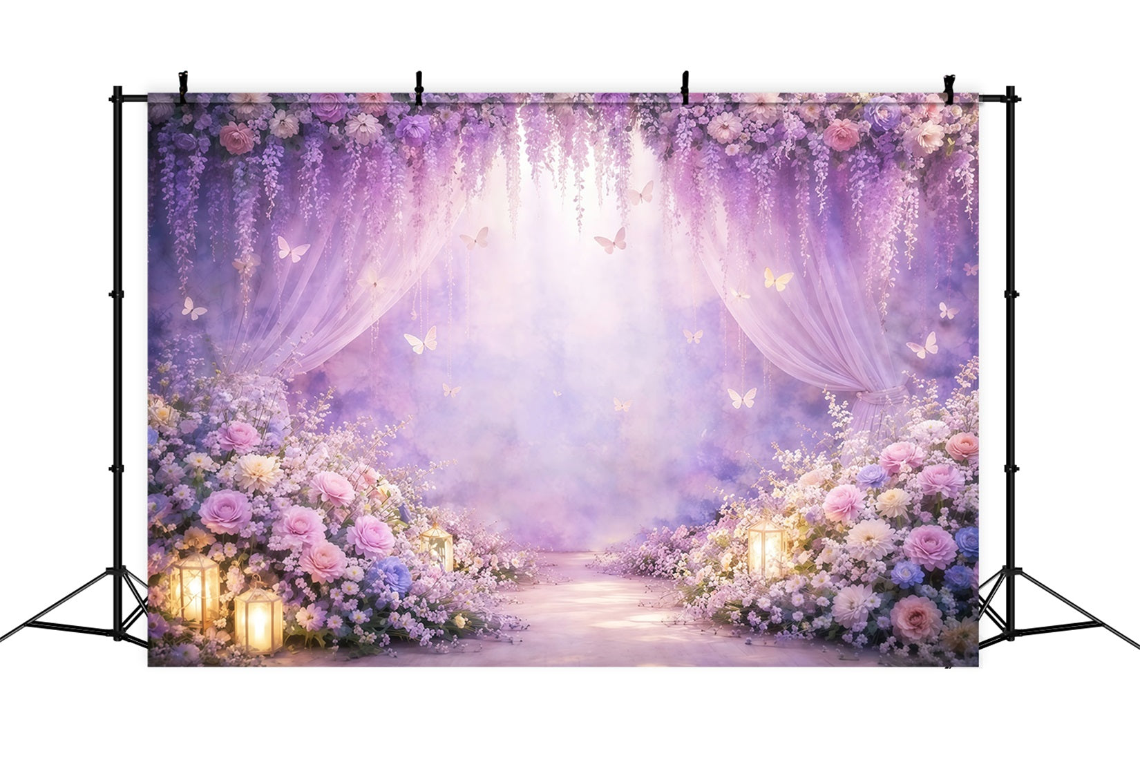 Toile de fond Printemps Rideau Violet Fleurs Lavande LXX61-158