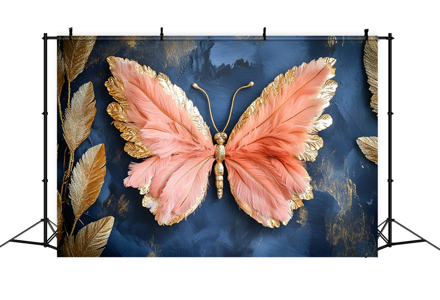 Fond Photo Printemps Art Plumes Blush Feuilles LXX61-173