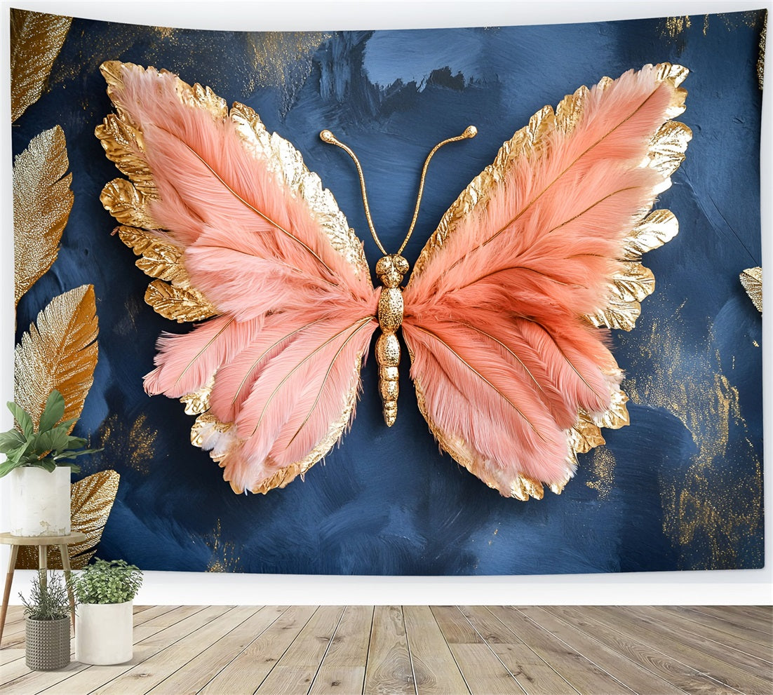 Fond Photo Printemps Art Plumes Blush Feuilles LXX61-173