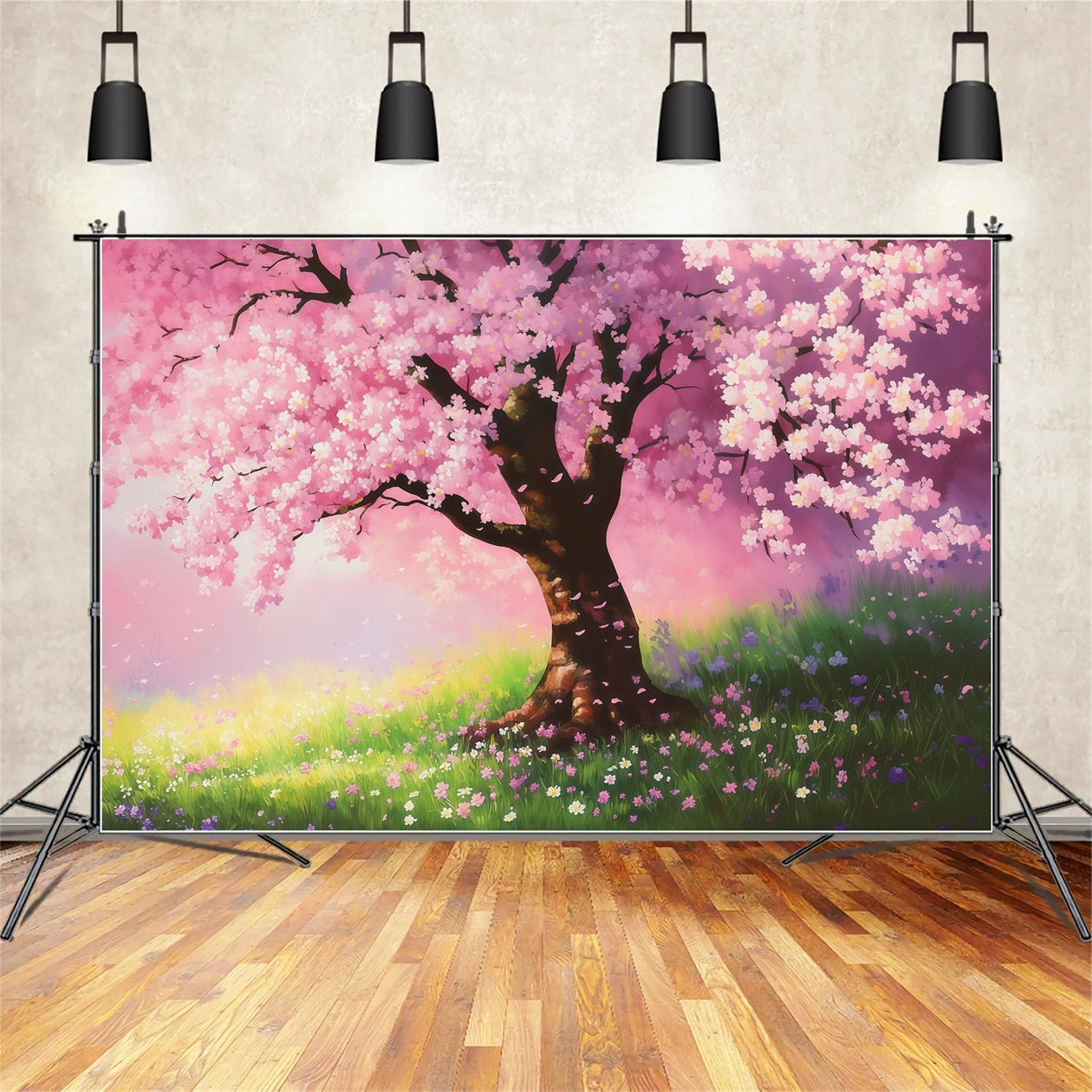 Toile de fond Photo Fleur Champ Sakura Peint Rêveur LXX61-176