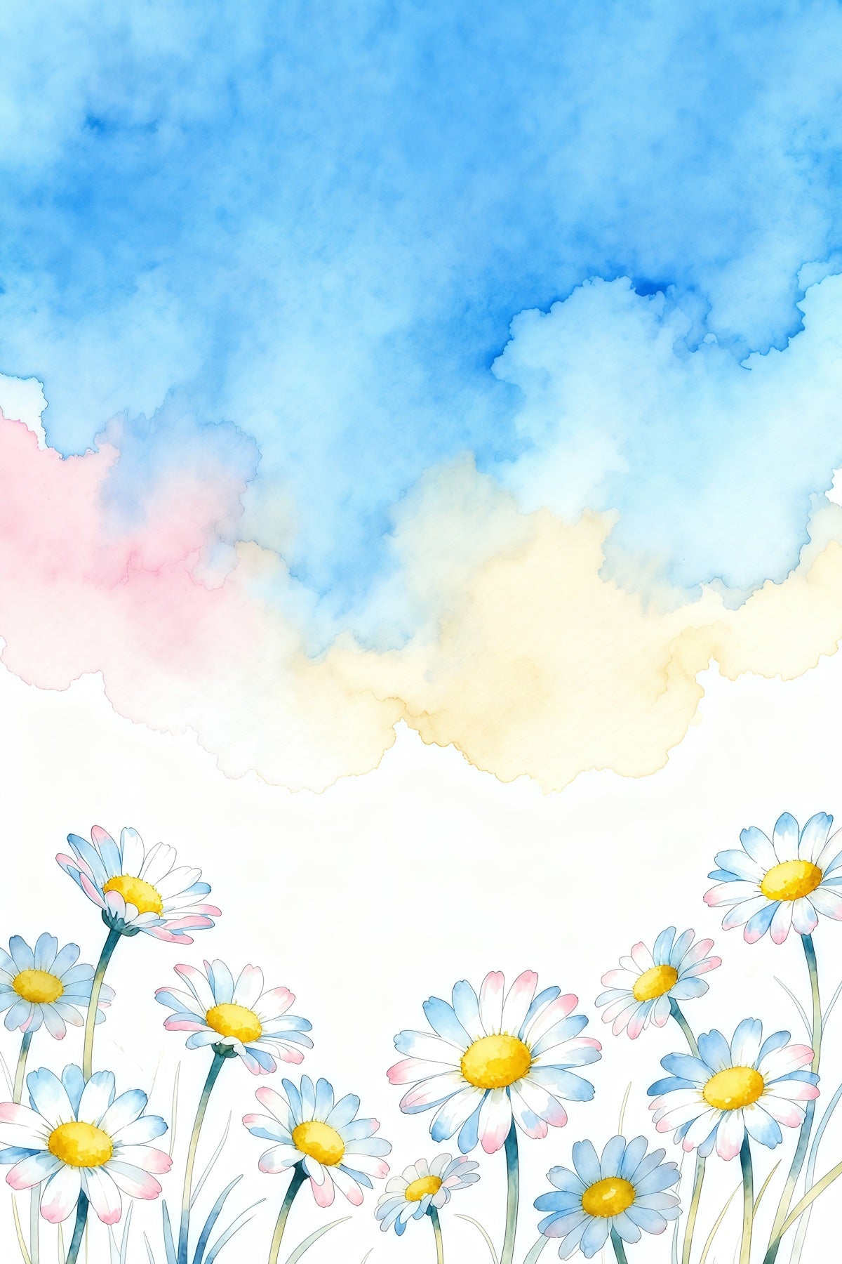 Toile de fond Photo Fleur Art Nuages Pastel Fleurs LXX61-208