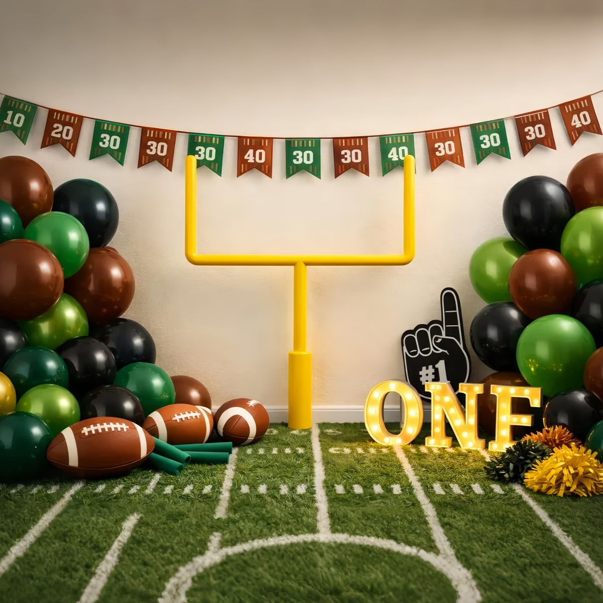 Toile de Fond Photographie Football Fête Premier Anniversaire Poteaux De But LXX61-232