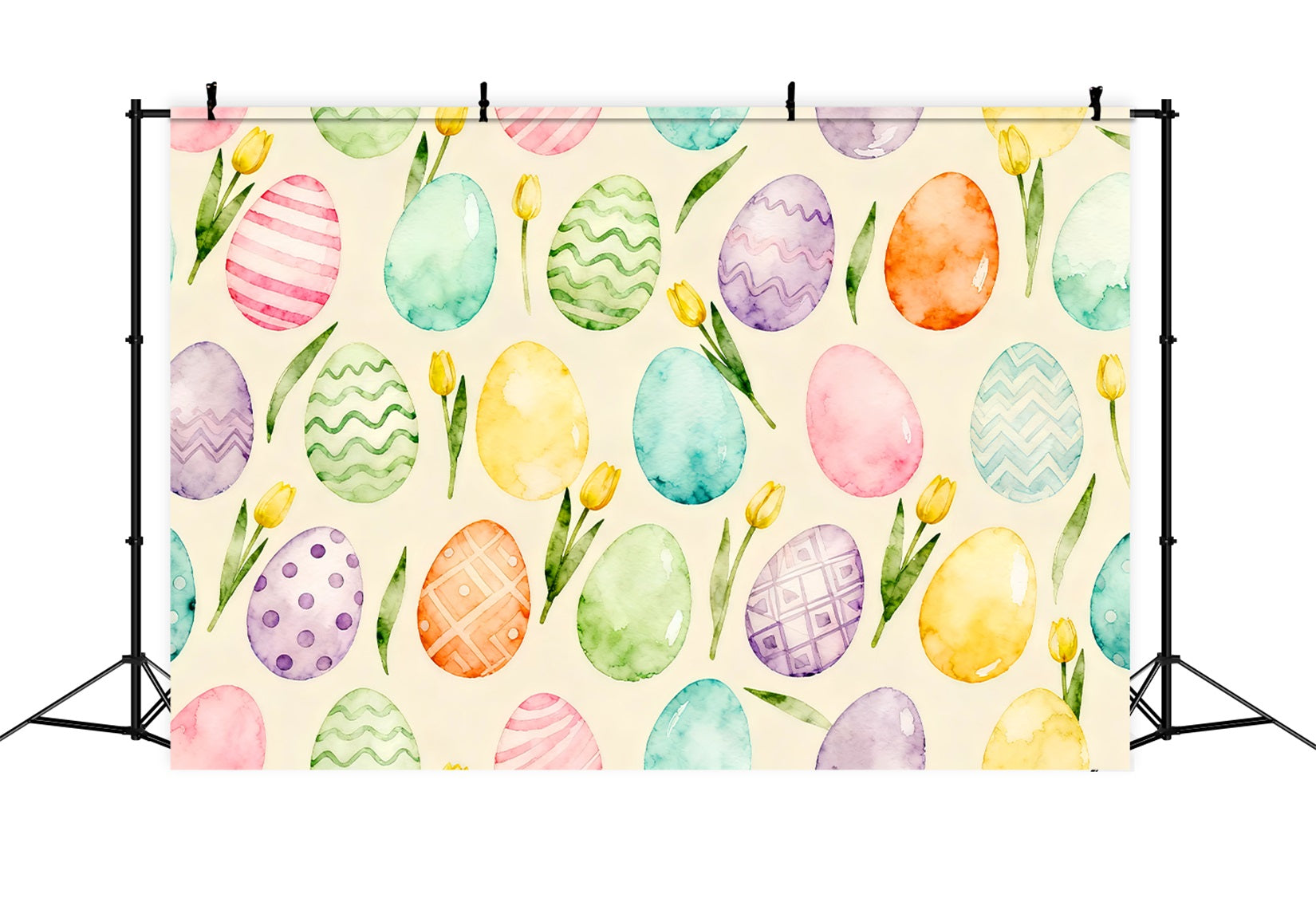 Fond de Pâques Motif Tulipees Pastel Aquarelle LXX61-92