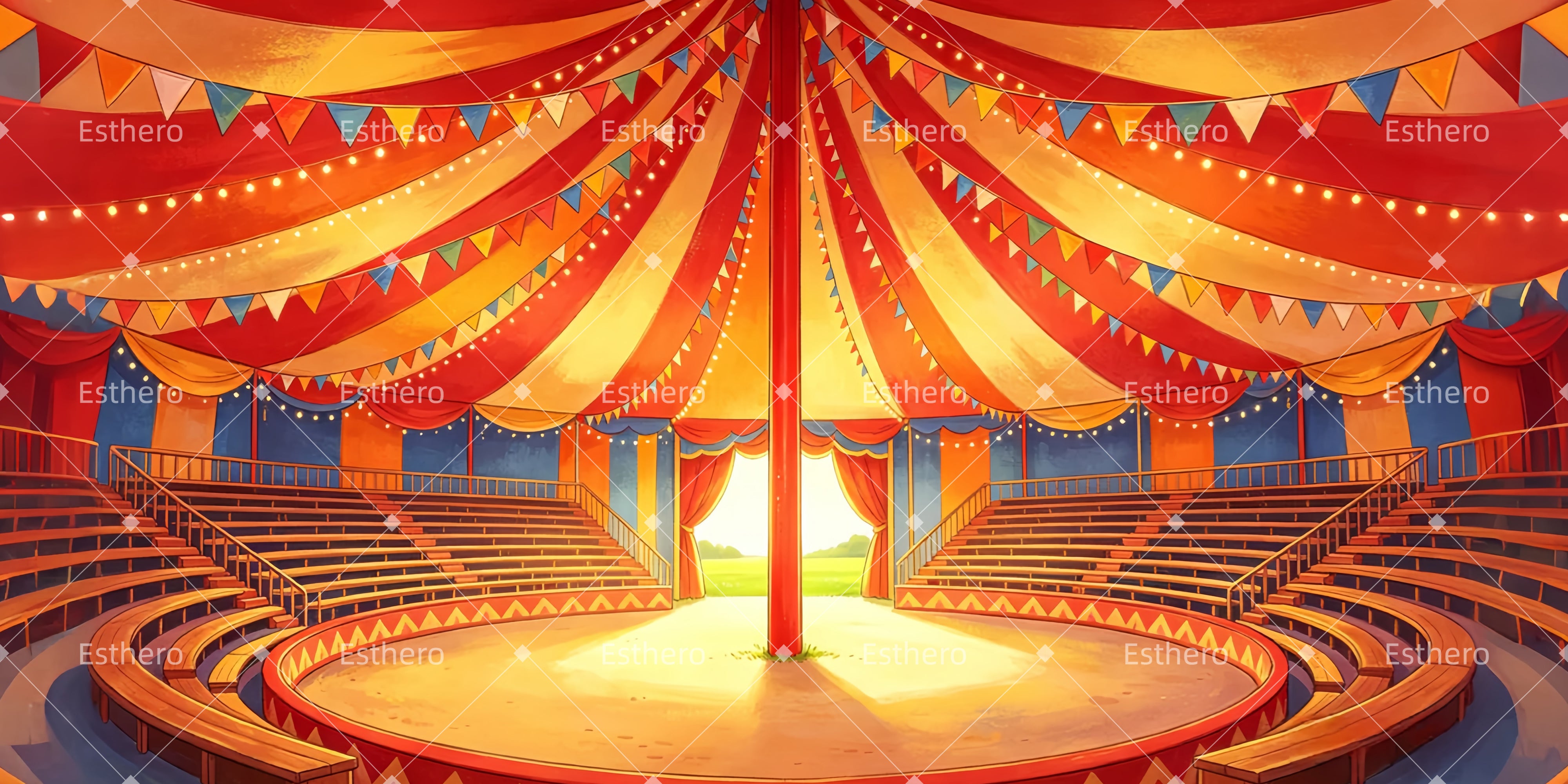 Toile de fond cirque tente de cirque vintage VBS LXX65-T5