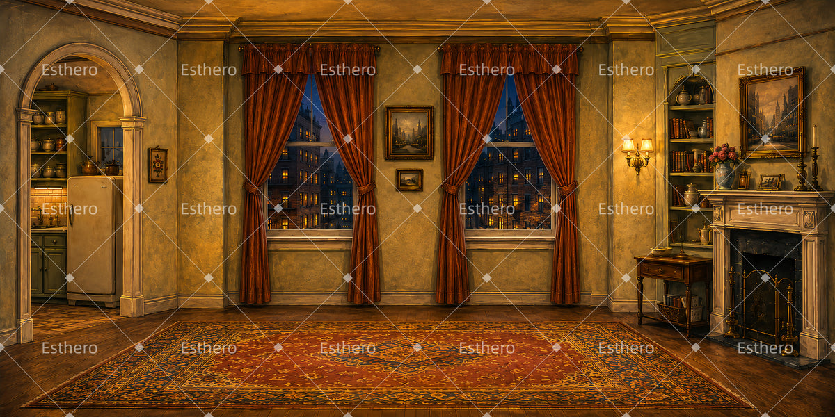 Toile de Fond de Théâtre Intérieur d’Appartement Urbain LXX66-T112