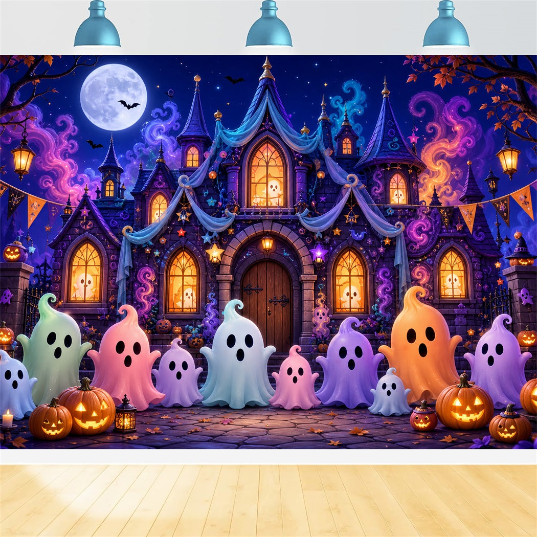 Décor De Scène D'Halloween Château Fantôme Pastel Décor De Fête Pour Halloween LXX67-103