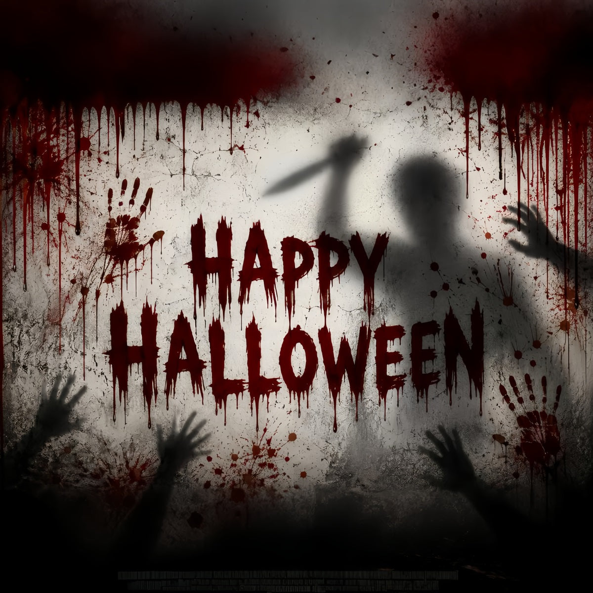 Décor Sanglant D'Halloween Mur D'Ombres Sanglantes Décors D'HoRReur Pour Halloween LXX67-109