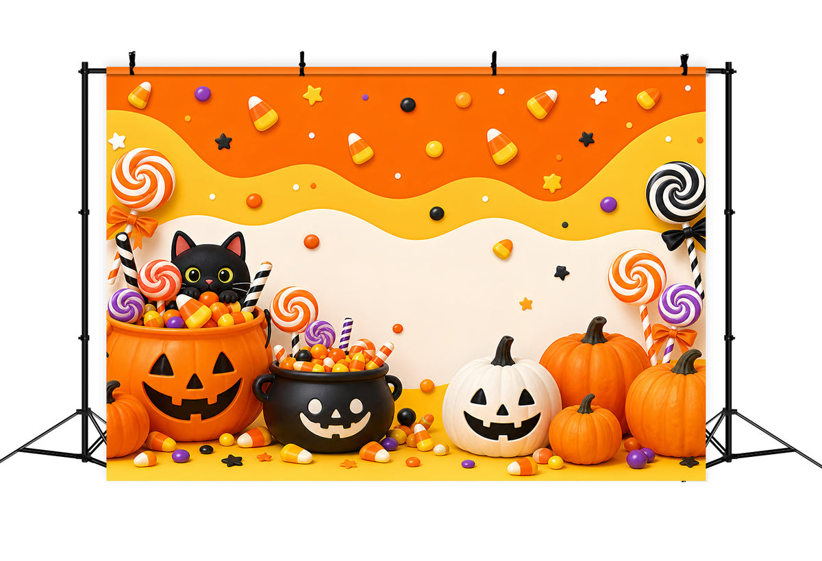 Décors Mignons Pour Halloween Bonbons Citrouilles Chats Fête D'Halloween Décors Décoratifs LXX67-113