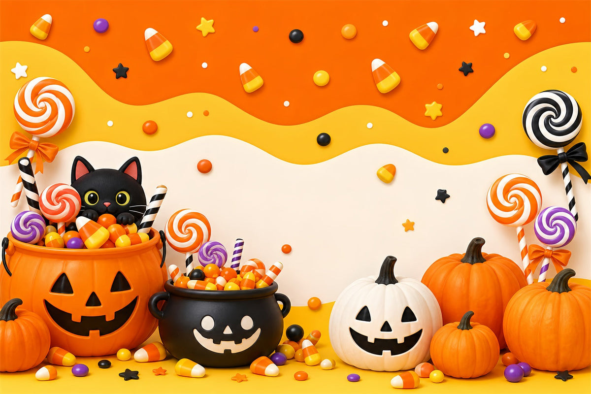 Décors Mignons Pour Halloween Bonbons Citrouilles Chats Fête D'Halloween Décors Décoratifs LXX67-113