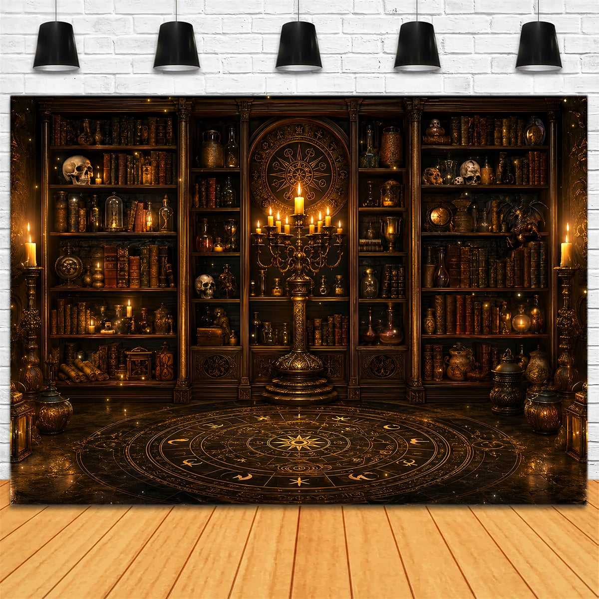 Idées De Décors D'Halloween À Faire Soi-Même Bibliothèque Occulte Avec Bougies Décors LXX67-140