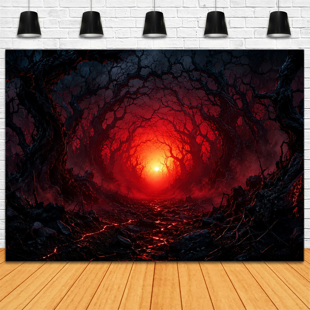 Idées De Décors Pour Une Fête D'Halloween Tunnel Hanté Dans Une Forêt Pourpre Décors LXX67-147