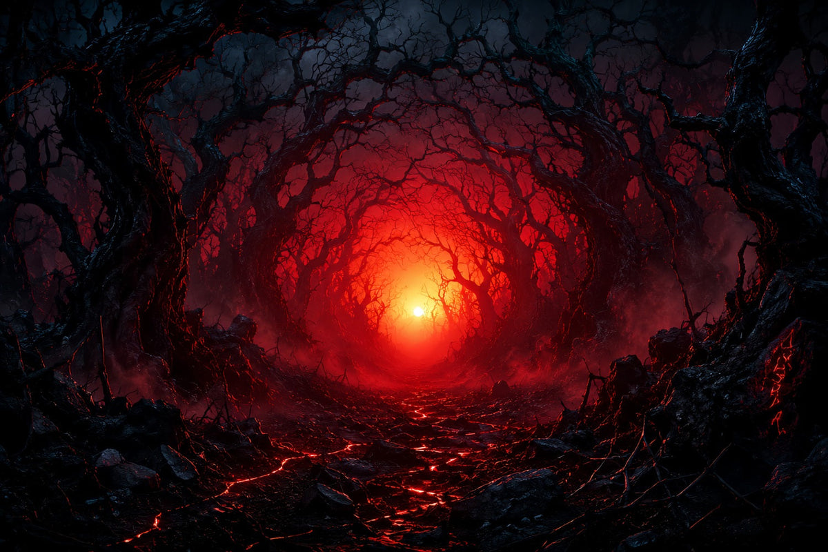 Idées De Décors Pour Une Fête D'Halloween Tunnel Hanté Dans Une Forêt Pourpre Décors LXX67-147