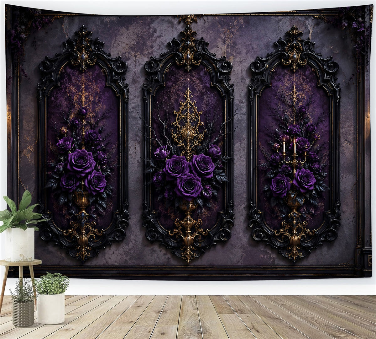 Idées De Décors D'Halloween À Faire Soi-Même Panneaux Gothiques Roses Violettes Décor D'Halloween Violet LXX67-153