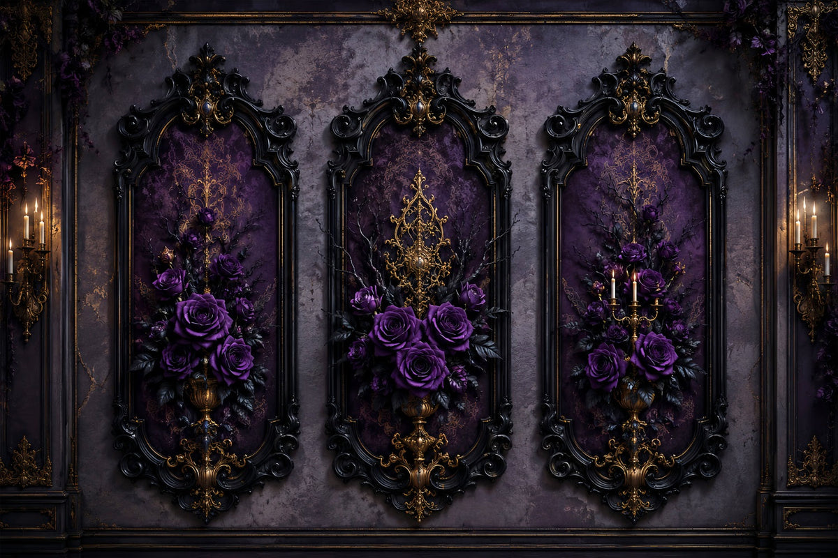 Idées De Décors D'Halloween À Faire Soi-Même Panneaux Gothiques Roses Violettes Décor D'Halloween Violet LXX67-153