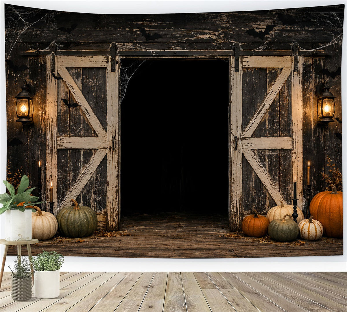 Décor De Grange Rustique Avec Citrouilles Pour Halloween LXX67-155