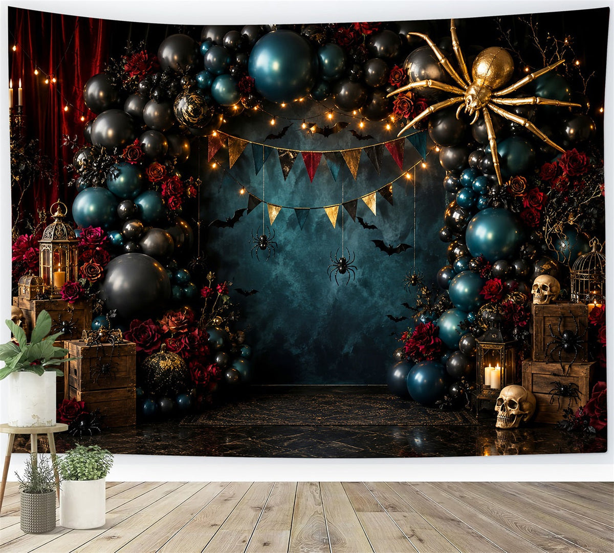 Décors Photo Effrayants Pour Halloween Crâne Araignée Arche De Ballons écor Joyeux Halloween LXX67-156