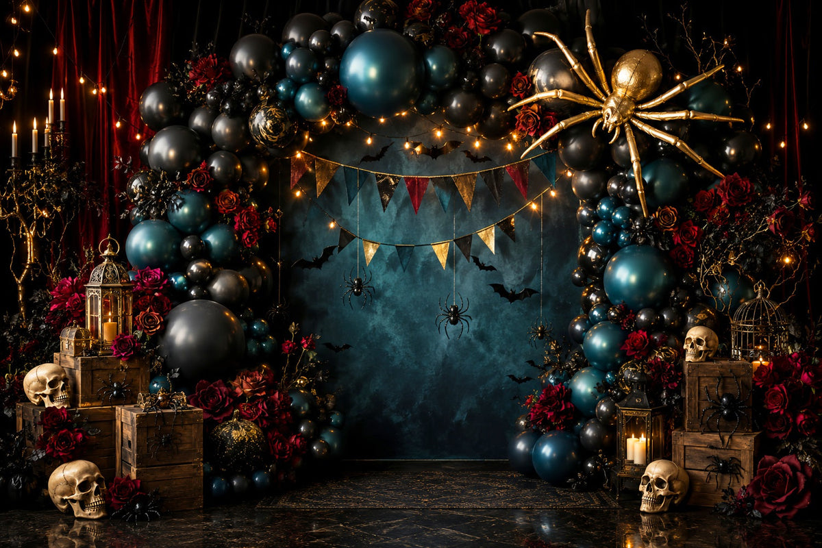 Décors Photo Effrayants Pour Halloween Crâne Araignée Arche De Ballons écor Joyeux Halloween LXX67-156